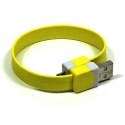 Logo USB kabel (2.0), USB A M - 0.25m, żółty, blistr, na nadgarstek