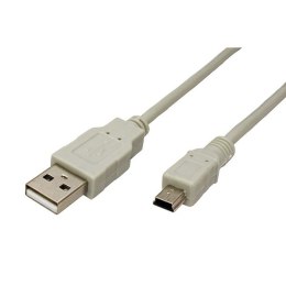 Logo USB kabel (2.0), USB A M - 1.8m, szary, 5-pack, cena za 1 szt