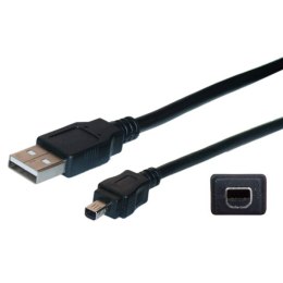 Logo USB kabel (2.0), USB A M - 4-pin M, 1.8m, czarny, blistr, MITSUMI