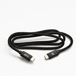 Logo USB kabel (3.2 gen 1), 1m, 5 Gb/s, 5V/3A, czarny, box, oplot nylonowy, aluminiowa osłona złącza