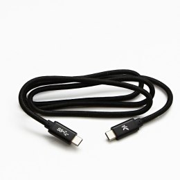 Logo USB kabel (3.2 gen 1), 2m, 5 Gb/s, 5V/3A, czarny, box, oplot nylonowy, aluminiowa osłona złącza