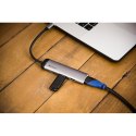 USB (3.1) hub 4-port, 49140, szara, długość przewodu 15cm, Verbatim, adapter USB C na 1x USB C, 1x USB A(3.0), 1x HDMI