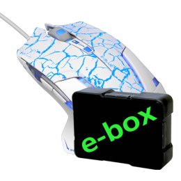 E-blue Mysz Mazer Pro, 2500DPI, optyczna, 6kl., przewodowa USB, biało-niebieska, do gry, e-box