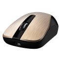 Genius Mysz Eco-8015, 1600DPI, 2.4 [GHz], optyczna, 3kl., bezprzewodowa USB, czarno-złota, wbudowany akumulator