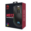 Marvo Mysz M513, 6400DPI, optyczna, 7kl., przewodowa USB, czarno-srebrna, do gry, podświetlona