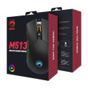 Marvo Mysz M513, 6400DPI, optyczna, 7kl., przewodowa USB, czarno-srebrna, do gry, podświetlona