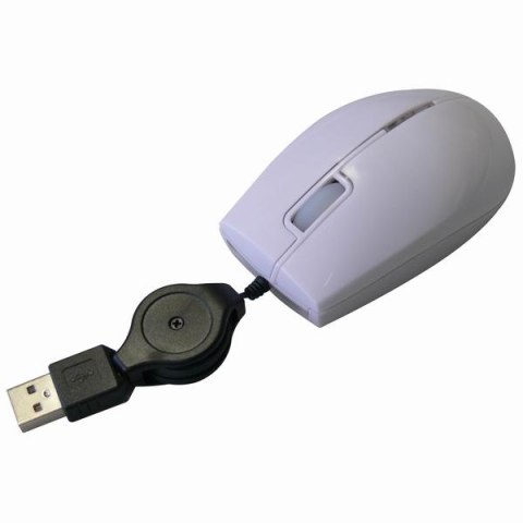 All New Mysz M-92, 800DPI, optyczna, 3kl., przewodowa USB, biała, mini