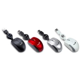 Genius Mysz Micro Traveler V2, 1200DPI, optyczna, 3kl., przewodowa USB, czerwona, Micro