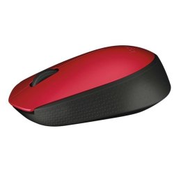 Logitech Mysz M171, 1000DPI, 2.4 [GHz], optyczna, 3kl., bezprzewodowa, czerwona, 2 szt AA, do notebooka, uniwersalny