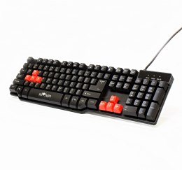 Red Fighter K1, klawiatura US, do gry, podświetlona rodzaj przewodowa (USB), czarna, 3 kolory podświetlania
