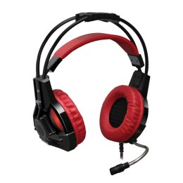 Defender Lester, Gaming Headset, słuchawki z mikrofonem, regulacja głośności, czarno-czerwona, 2.0, 50 mm przetworniki typ 2x 3.