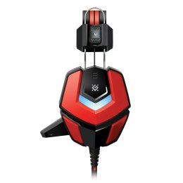 Defender Ridley, Gaming Headset, słuchawki z mikrofonem, regulacja głośności, czarno-czerwona, 2.0, 50 mm przetworniki typ 2x 3.