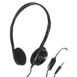Genius HS-200C, słuchawki z mikrofonem, bez regulacji głośności na przewodzie, czarna, 3.5 mm jack