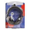 Defender Orpheus HN-898, słuchawki z mikrofonem, regulacja głośności, czarna, zamykane, 2x 3.5 mm jack