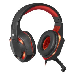 Defender Warhead G-370, Gaming Headset, słuchawki z mikrofonem, regulacja głośności, czarno-czerwona, 2.0, 2x 3.5 mm jack + USB