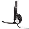 Logitech Stereo H390, słuchawki z mikrofonem, regulacja głośności, czarna, USB