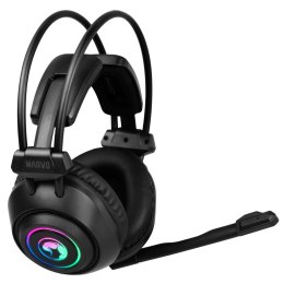 Marvo HG9056, słuchawki z mikrofonem, regulacja głośności, czarna, do gry, podświetlenie, 7.1 Virtual typ