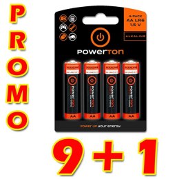 Bateria alkaliczna, AA, 1.5V, Powerton, box, 10x4-pack, PROMO opakowanie
