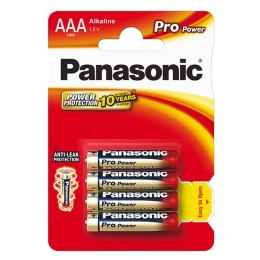 Bateria alkaliczna, AAA, 1.5V, Panasonic, blistr, 4-pack, 265899, Pro Power