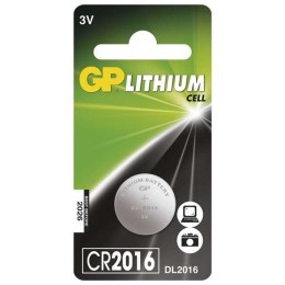 Bateria litowa, CR2016, 3V, GP, blistr, 1-pack