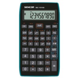 Sencor Kalkulator SEC 105 BU, czarna, szkolny, 10 cyfr, niebieska ramka