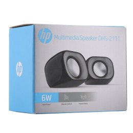 HP głośniki DHS-2111, 2.0, 6W, czarne, regulacja głośności, plastikowe, zasilanie USB