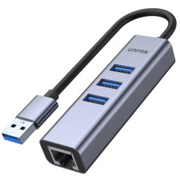 Unitek Hub USB-A 3.1 5 Gbps 3 porty USB + RJ45