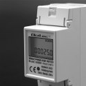 Qoltec Jednofazowy elektroniczny licznik | miernik zużycia energii na szynę DIN | 230V | LCD | 2P