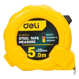 Miara zwijana Deli Tools EDL9025Y, 5m/25mm (żółta)