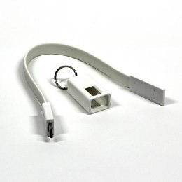 Logo USB kabel (2.0), USB A M - 0.2m, biały, blistr, breloczek na klucze