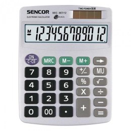 Sencor Kalkulator SEC 367/12, szara, biurkowy, 12 miejsc, podwójne zasilanie