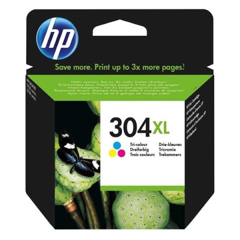 HP oryginalny ink / tusz N9K07AE, HP 304XL, Tri-color, 300s, 7ml, HP DeskJet 2620,2630,2632,2633,3720,3730,3732,3735