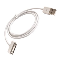 Kabel USB 30-pin 1m biały woreczek iPhone szerokie