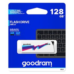 Goodram USB pendrive USB 2.0, 128GB, UCL2, biały, UCL2-1280W0R11, USB A, wysuwane złącze