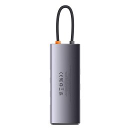 Hub 7w1 Baseus Metal Gleam Series, USB-C do 3x USB 3.0 + 2x HDMI + USB-C PD + Ethernet RJ45