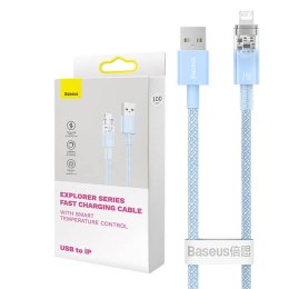 Kabel szybko ładujący Baseus USB-A do Lightning Explorer Series 2m, 2.4A (niebieski)