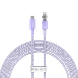 Kabel szybko ładujący Baseus USB-C do Lightning Explorer Series 2m, 20W (fioletowy)