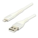 Kabel USB - Apple Lightning 1m MFi certifikat, 5V/2,4A, biały, box, oplot nylonowy, aluminiowa osłona