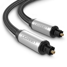Kabel optyczny Toslink Audio UGREEN, aluminiowy z oplotem, 3m (srebrny)