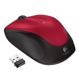 Logitech Mysz M235, 1000DPI, 2.4 [GHz], optyczna, 3kl., bezprzewodowa, czerwona, 1 szt AA, do notebooka, uniwersalny