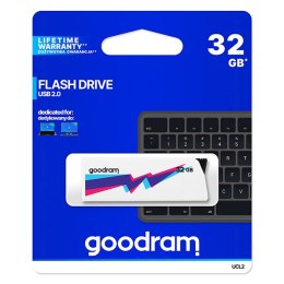 Goodram USB pendrive  USB 2.0, 32GB, UCL2, biały, UCL2-0320W0R11, USB A, wysuwane złącze