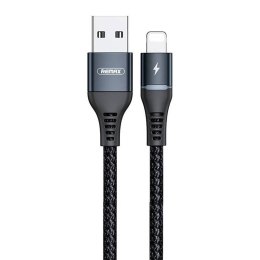 Kabel USB Lightning Remax Colorful Light, 2.4A, 1m (czarny)