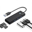 Orico Hub USB-A 3x USB-A czytnik kart 5Gbps czarny