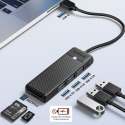 Orico Hub USB-A 3x USB-A czytnik kart 5Gbps czarny