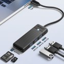 Orico Hub USB-C 3x USB-A czytnik kart 5Gbps czarny