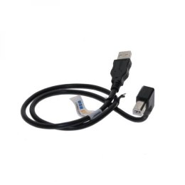 USB kabel (2.0), USB A M - USB B (M), 2m, pod katem 90°, czarny