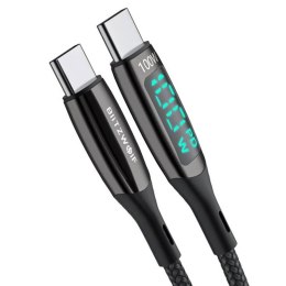 Kabel USB-C do USB-C BlitzWolf BW-TC23, z wyświetlaczem, 100W, 1.8m (czarny)