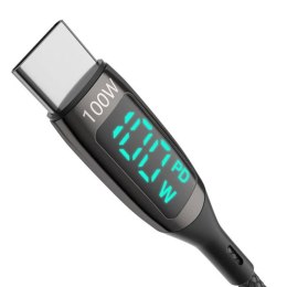 Kabel USB-C do USB-C BlitzWolf BW-TC23, z wyświetlaczem, 100W, 1.8m (czarny)