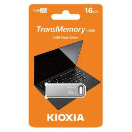 Kioxia USB pendrive  USB 3.0, 16GB, Biwako U366, Biwako U366, srebrny, LU366S016GG4, USB A