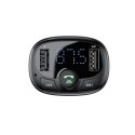 Transmiter FM Baseus T-typed S-09A Bluetooth 2xUSB microSD (czarny)